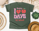 Happy 100 Days Of School in Moss Comfort Colors 1717 tee