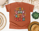 It's A Good Day To Teach Retro in Yam Comfort Colors 1717 tee