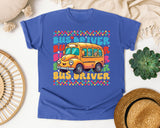 Bus Driver School Bus in Flo Blue Comfort Colors 1717 tee