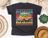 Bus Driver School Bus in Graphite Comfort Colors 1717 tee