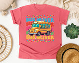 Bus Driver School Bus in Watermelon Comfort Colors 1717 tee