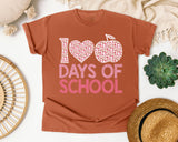 100 Days Of School Pink Apple in Yam Comfort Colors 1717 tee