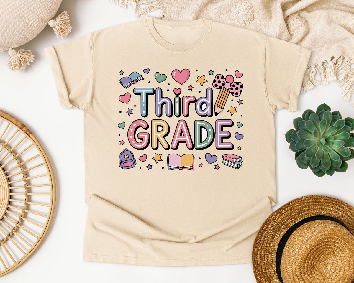 Third Grade Pastel in Ivory Comfort Colors 1717 tee