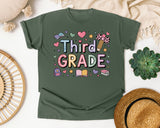 Third Grade Pastel in Moss Comfort Colors 1717 tee