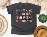 Third Grade Pastel in Pepper Comfort Colors 1717 tee