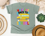 Welcome Back To School Bus in Bay Comfort Colors 1717 tee