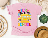 Welcome Back To School Bus in Blossom Comfort Colors 1717 tee
