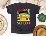 Welcome Back To School Bus in Graphite Comfort Colors 1717 tee