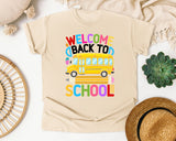 Welcome Back To School Bus in Ivory Comfort Colors 1717 tee