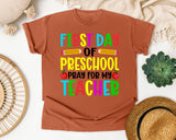 First Day Of Preschool Pray For My Teacher in Yam Comfort Colors 1717 tee