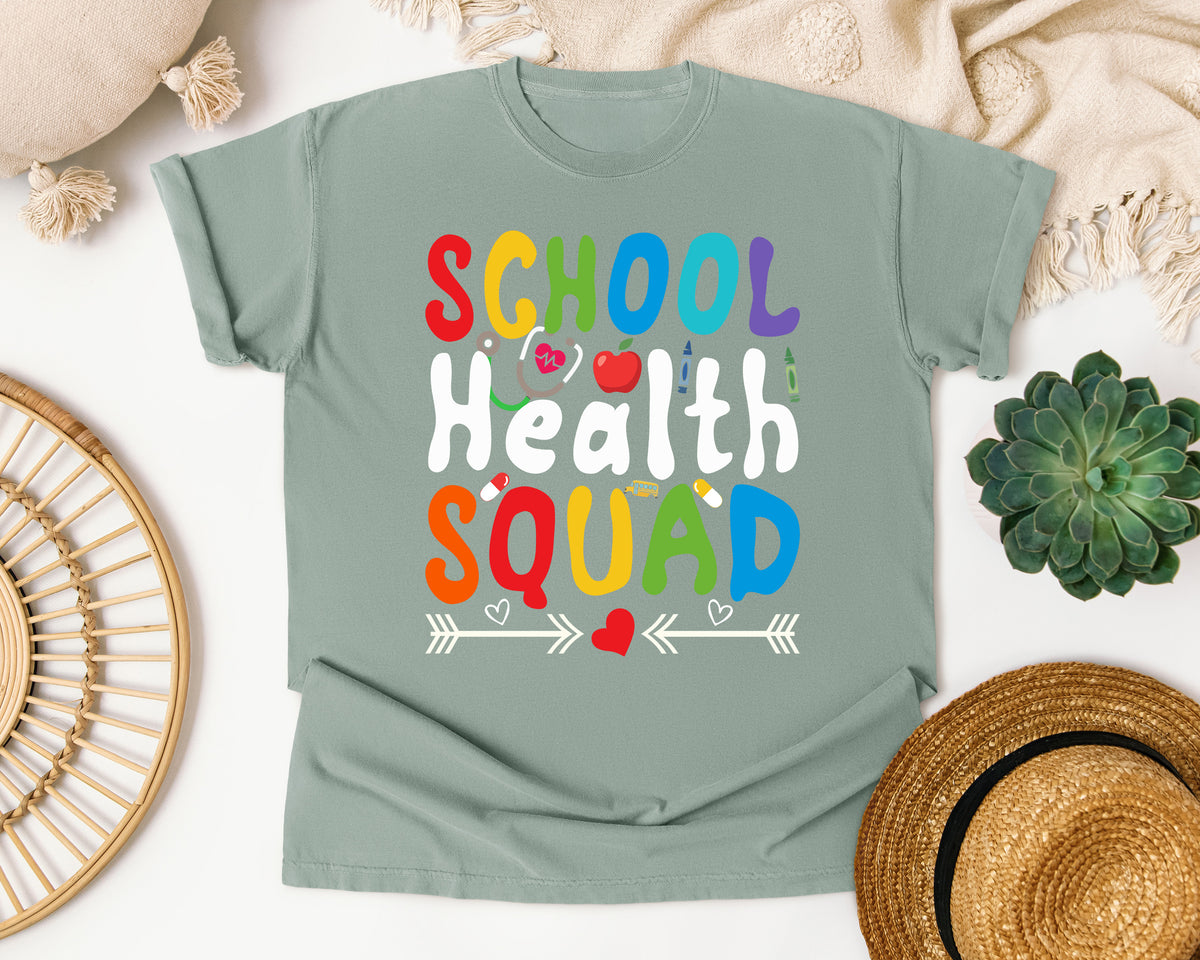 School Health Squad Light Print in Bay Comfort Colors 1717 tee