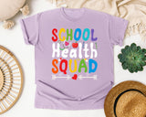 School Health Squad Light Print in Orchid Comfort Colors 1717 tee