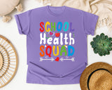 School Health Squad Light Print in Violet Comfort Colors 1717 tee