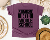 Straight Into Middle School in Berry Comfort Colors 1717 tee
