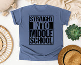 Straight Into Middle School in Blue Jean Comfort Colors 1717 tee