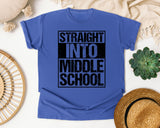 Straight Into Middle School in Flo Blue Comfort Colors 1717 tee