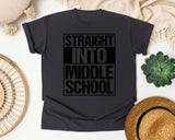 Straight Into Middle School in Graphite Comfort Colors 1717 tee