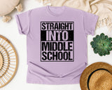 Straight Into Middle School in Orchid Comfort Colors 1717 tee