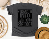 Straight Into Middle School in Pepper Comfort Colors 1717 tee