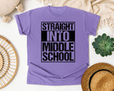 Straight Into Middle School in Violet Comfort Colors 1717 tee