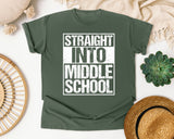Straight Into Middle School Light Print in Moss Comfort Colors 1717 tee