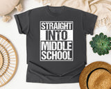Straight Into Middle School Light Print in Pepper Comfort Colors 1717 tee