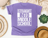 Straight Into Middle School Light Print in Violet Comfort Colors 1717 tee