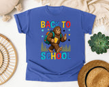 Back To School Bigfoot in Flo Blue Comfort Colors 1717 tee