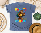 Back To School Bigfoot Bright in Blue Jean Comfort Colors 1717 tee