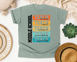 Middle School Teach Kindness Respect in Bay Comfort Colors 1717 tee