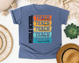 Middle School Teach Kindness Respect in Blue Jean Comfort Colors 1717 tee