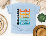 Middle School Teach Kindness Respect in Chambray Comfort Colors 1717 tee
