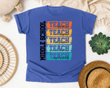 Middle School Teach Kindness Respect in Flo Blue Comfort Colors 1717 tee