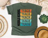 Middle School Teach Kindness Respect in Moss Comfort Colors 1717 tee