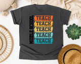 Middle School Teach Kindness Respect in Pepper Comfort Colors 1717 tee