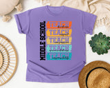 Middle School Teach Kindness Respect in Violet Comfort Colors 1717 tee