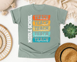 Middle School Teach Kindness Light Print in Bay Comfort Colors 1717 tee