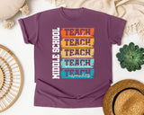 Middle School Teach Kindness Light Print in Berry Comfort Colors 1717 tee