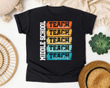 Middle School Teach Kindness Light Print in Black Comfort Colors 1717 tee