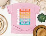 Middle School Teach Kindness Light Print in Blossom Comfort Colors 1717 tee