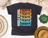 Middle School Teach Kindness Light Print in Graphite Comfort Colors 1717 tee