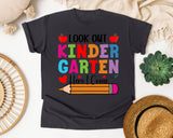 Look Out Kindergarten Here I Come in Graphite Comfort Colors 1717 tee