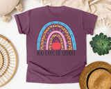 100 Days Of School Rainbow in Berry Comfort Colors 1717 tee
