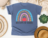 100 Days Of School Rainbow in Blue Jean Comfort Colors 1717 tee
