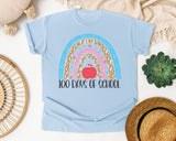 100 Days Of School Rainbow in Chambray Comfort Colors 1717 tee