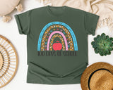 100 Days Of School Rainbow in Moss Comfort Colors 1717 tee