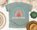 100 Days Of School Rainbow Light Print in Bay Comfort Colors 1717 tee