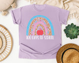 100 Days Of School Rainbow Light Print in Orchid Comfort Colors 1717 tee