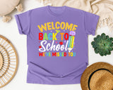 Welcome Back To School We've Missed You Light Print in Violet Comfort Colors 1717 tee
