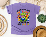 Crushing Kindergarten Like A Dinosaur in Violet Comfort Colors 1717 tee